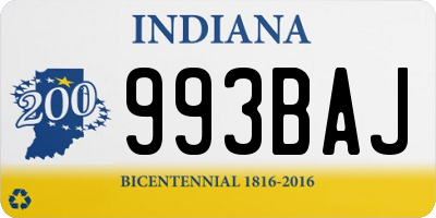 IN license plate 993BAJ