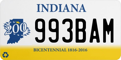 IN license plate 993BAM