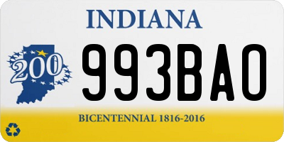 IN license plate 993BAO