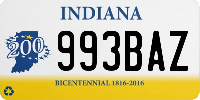 IN license plate 993BAZ