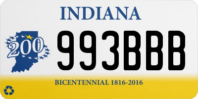 IN license plate 993BBB