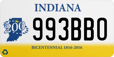 IN license plate 993BBO