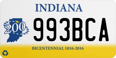 IN license plate 993BCA