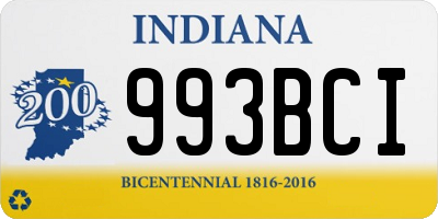 IN license plate 993BCI