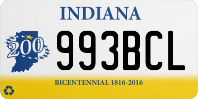 IN license plate 993BCL