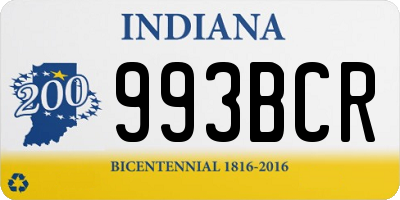 IN license plate 993BCR