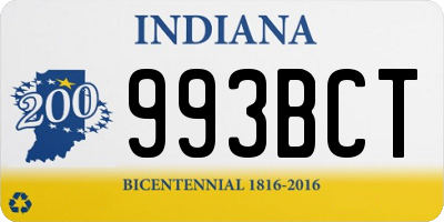 IN license plate 993BCT