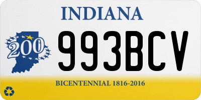 IN license plate 993BCV