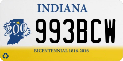 IN license plate 993BCW