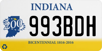 IN license plate 993BDH