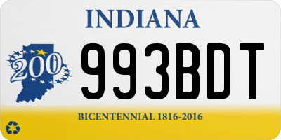 IN license plate 993BDT