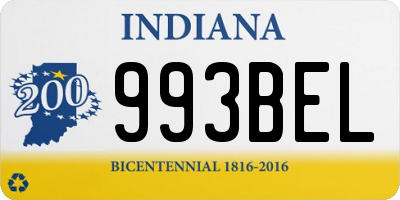 IN license plate 993BEL