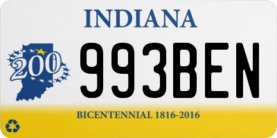 IN license plate 993BEN