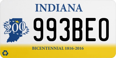 IN license plate 993BEO