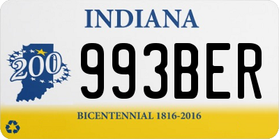 IN license plate 993BER