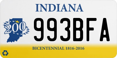 IN license plate 993BFA