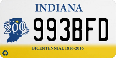 IN license plate 993BFD