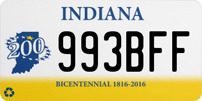 IN license plate 993BFF