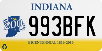 IN license plate 993BFK