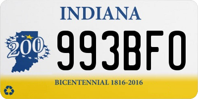 IN license plate 993BFO