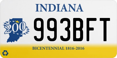 IN license plate 993BFT
