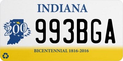 IN license plate 993BGA