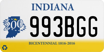 IN license plate 993BGG