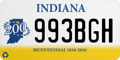 IN license plate 993BGH