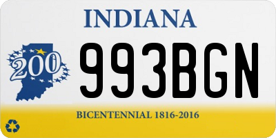 IN license plate 993BGN