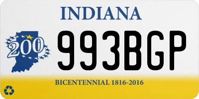 IN license plate 993BGP