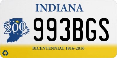 IN license plate 993BGS