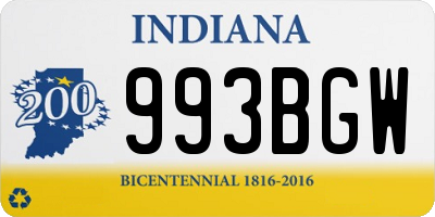 IN license plate 993BGW