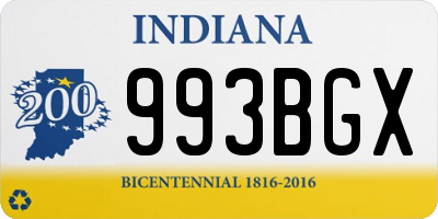 IN license plate 993BGX