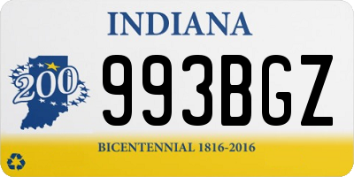 IN license plate 993BGZ