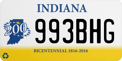 IN license plate 993BHG