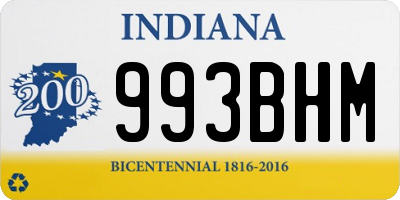 IN license plate 993BHM