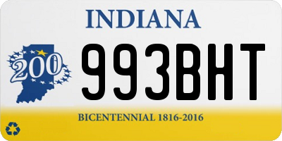 IN license plate 993BHT