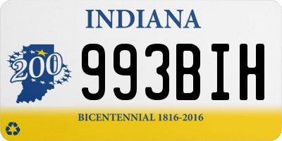 IN license plate 993BIH