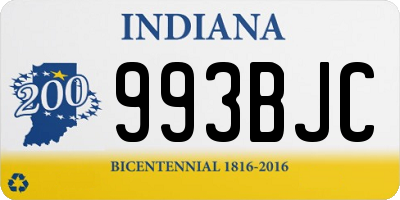 IN license plate 993BJC