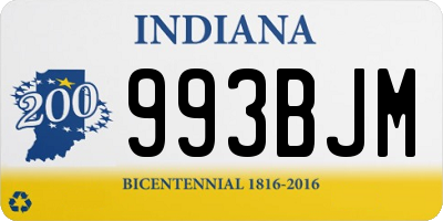 IN license plate 993BJM