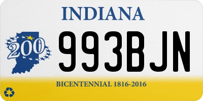 IN license plate 993BJN