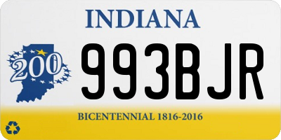 IN license plate 993BJR