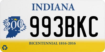 IN license plate 993BKC