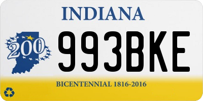 IN license plate 993BKE