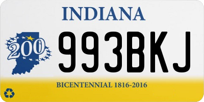 IN license plate 993BKJ