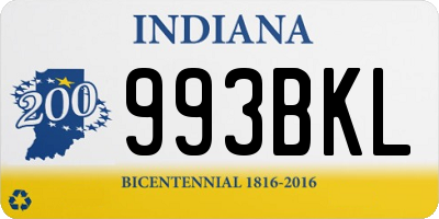 IN license plate 993BKL