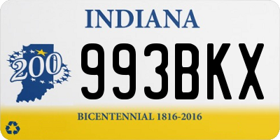 IN license plate 993BKX