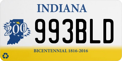 IN license plate 993BLD