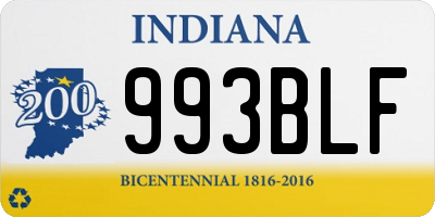 IN license plate 993BLF