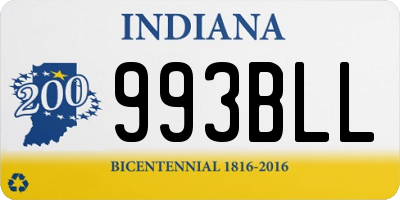 IN license plate 993BLL